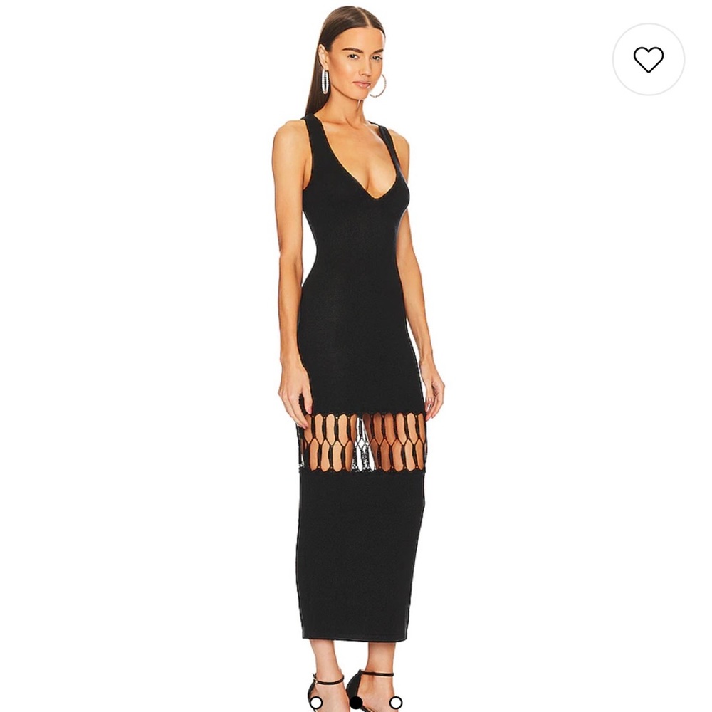 Michael Costello X Revolved Mixed Crochet Dress